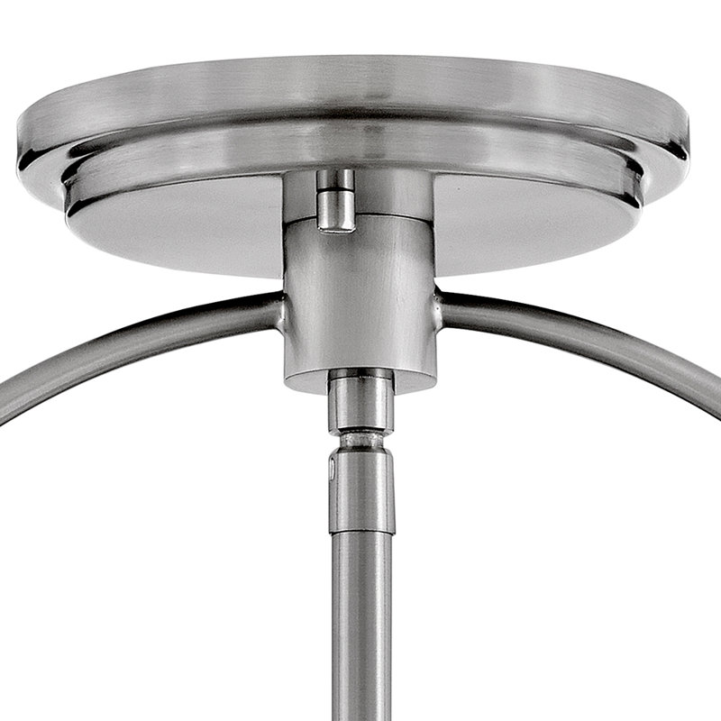 Plafonnier semi-encastré Tournon, Nickel brossé