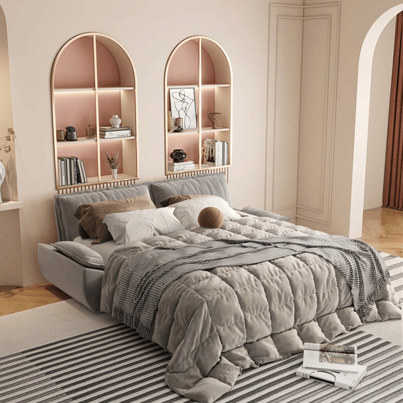 Canapé-lit gigogne convertible 3 en 1 de 73,2 po, Velours gris velours