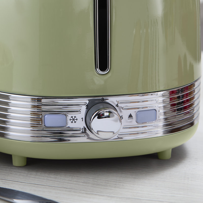 Swan  Retro 2 Slice Toaster with 6 Browning Levels for Toast, Bagels, Breakfast Muffins, Defrost/Reheat/Cancel, Hidden Cord Storage, Non-Slip Feet, 930W