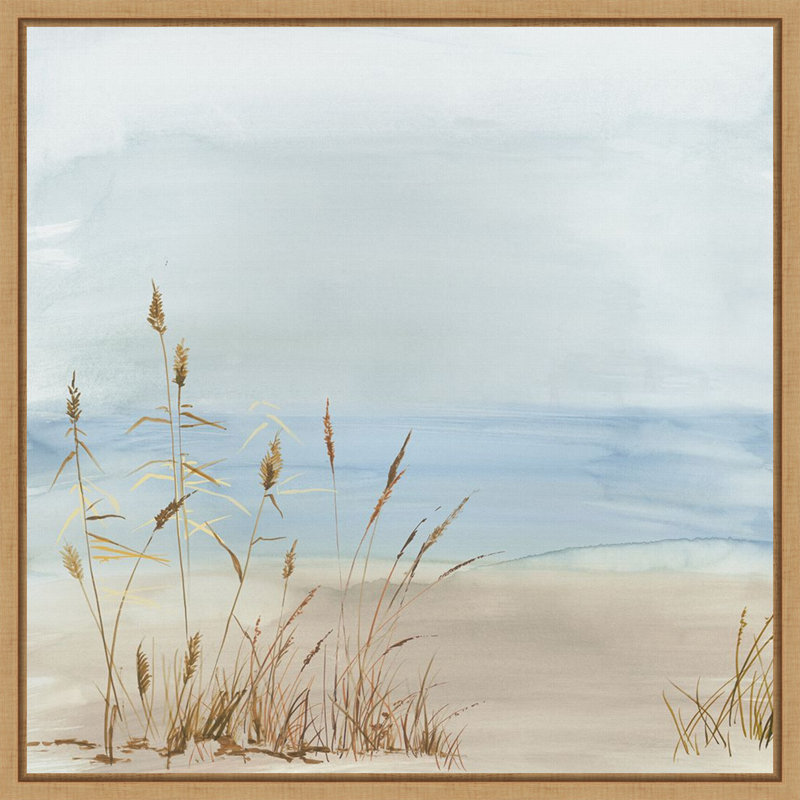 Reproduction d'art sur toile encadrée «Beachside Grasses in Tranquil Light» par PI Studio