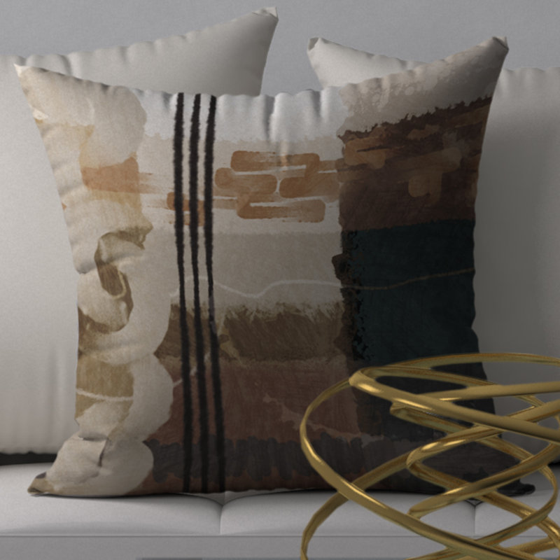 Abstract Reversible Throw Pillow, 24" x 24"