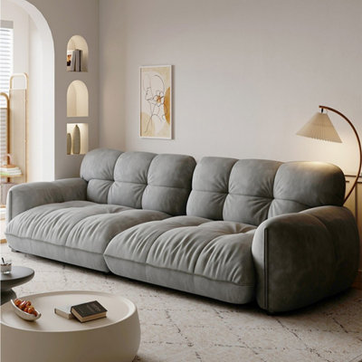 Causeuse-coussin gris modulaire 100% polyester