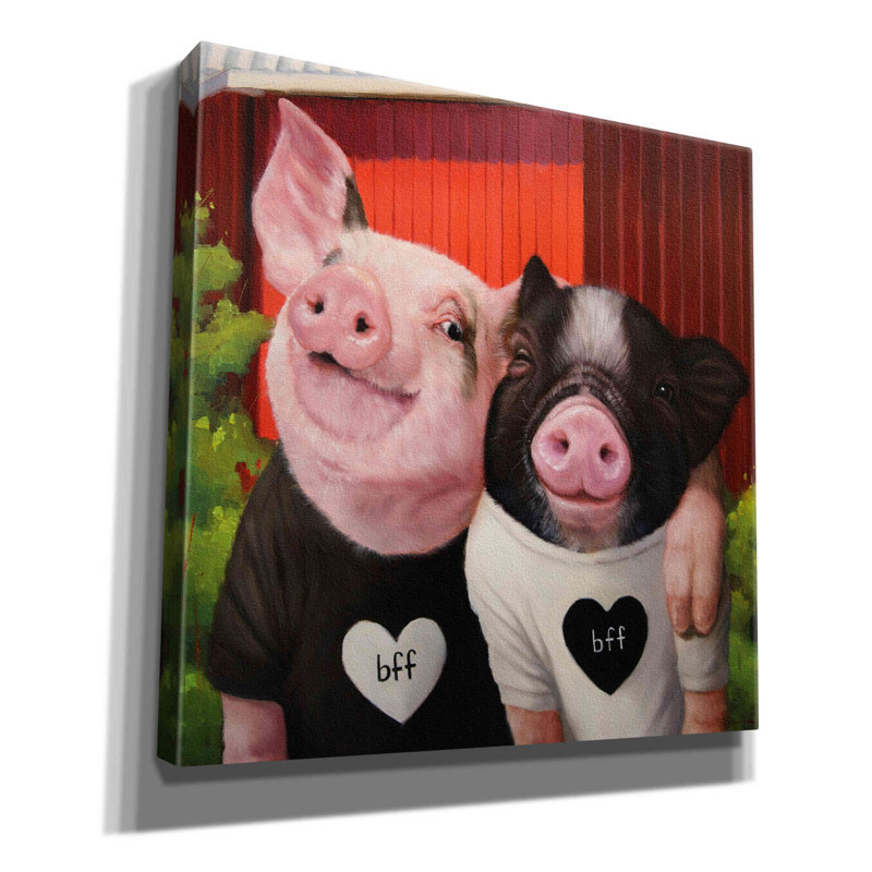 BFF par Lucia Heffernan - reproduction d'art sur toile tendue, H 12 po x l 12 po x P 0,75 po