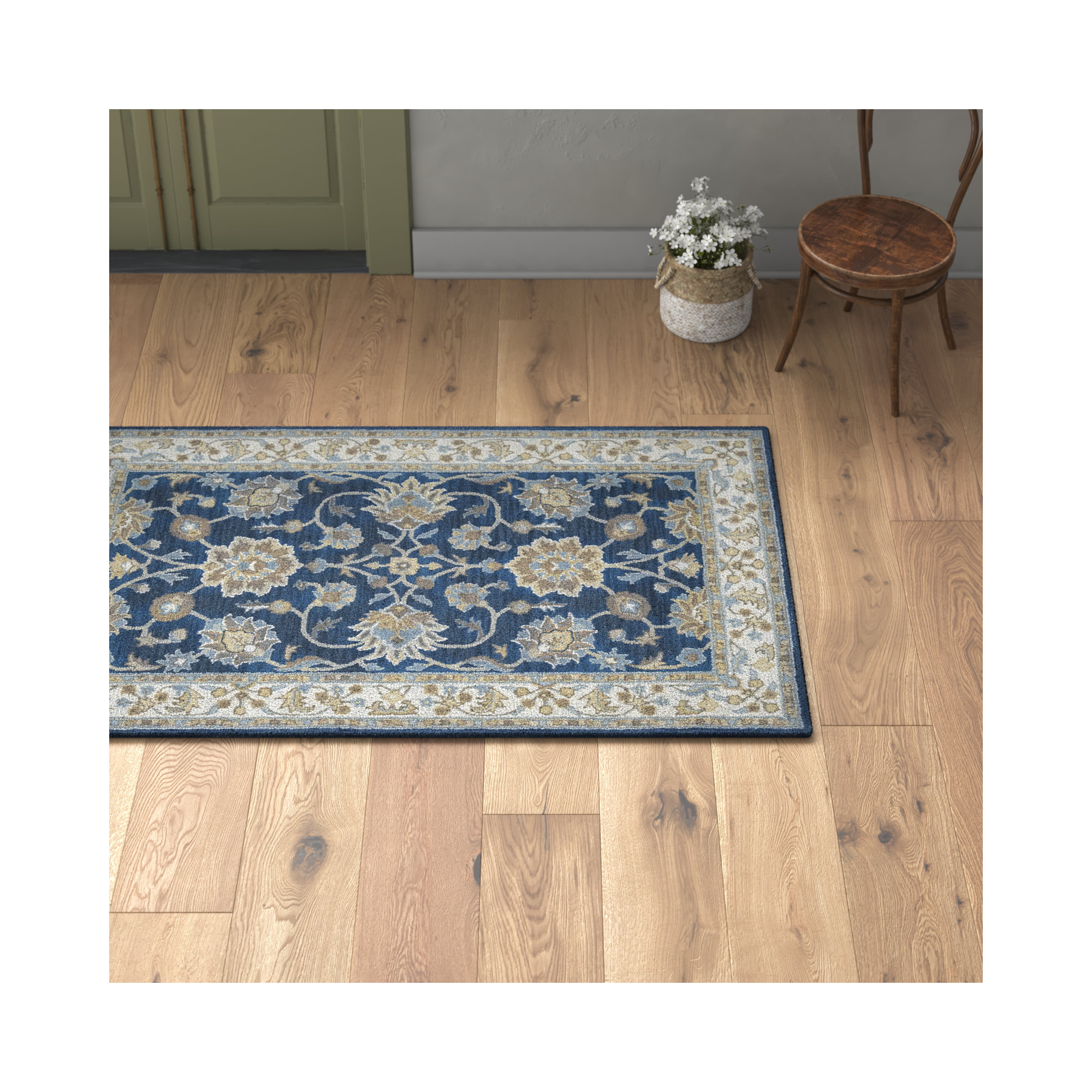 Onca Hand Tufted Wool Rug, Rectangle 5' x 8'