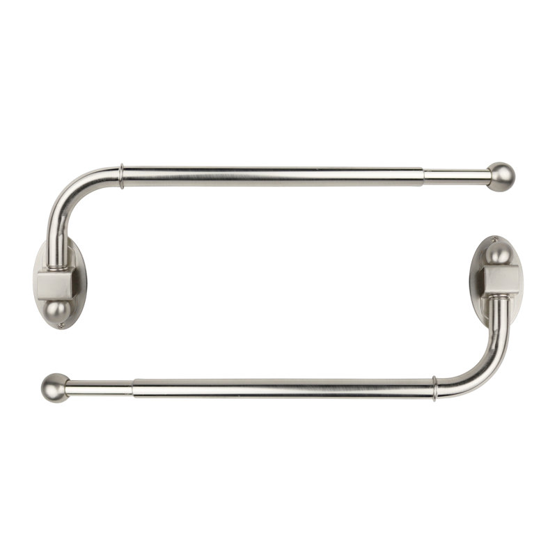 Tringle à rideaux simple réglable Ronna, H 0,5 po x l 24 po x p 0,5 po, Acier brossé