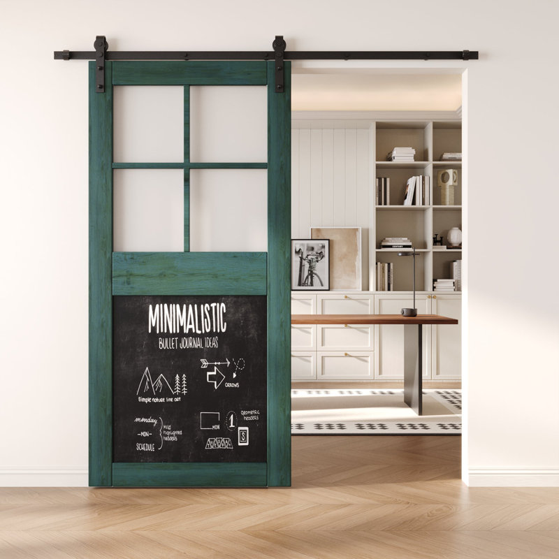 Porte de grange non assemblée et finie en forme de tableau de 42 po x 84 po Homacer Royal Pine, usage intérieur seulement