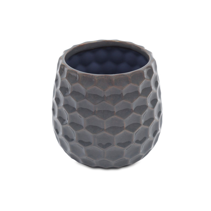 Eddins Handmade Ceramic Pot Planter, Gray, 5.5" H x 5.75" W x 5.75" D