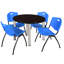 Plateau de table Kee, 4 chaises empilables-1929880541-1929880540-1929880528
