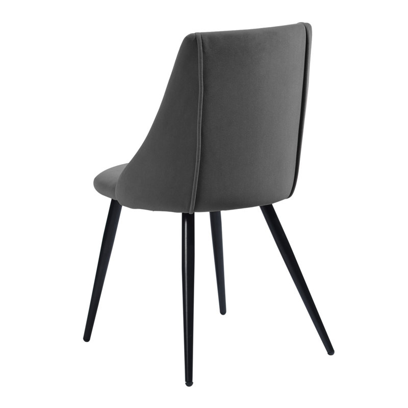 Tyrell 47cm H Short-haired Velvet Upholstered Side Chair, Grey