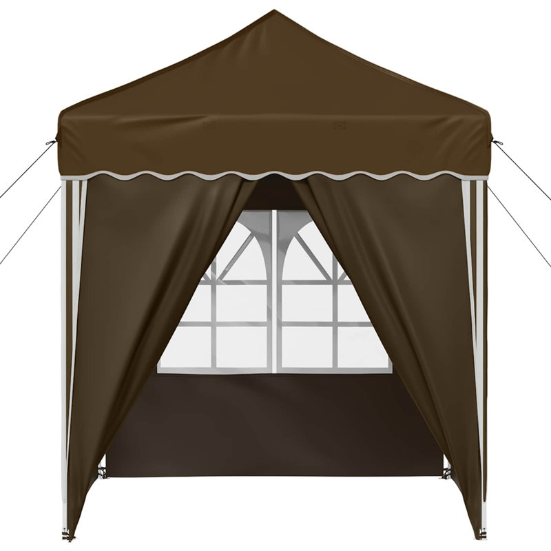 Vidaxl Pop-Up Party Tent Oxford Fabric Canopy Event Shelter Outdoor Gazebo, Brown, 195cm W x 195cm D