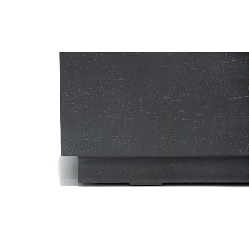 Andes Rectangle Concrete Propane Smokeless Fire Pit Table with Hidden Fuel Tank, Dark Gray