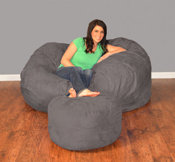 Breton Bean Bag Sofa, Micro Suede - Charcoal