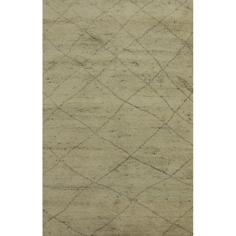 Tapis marocain en laine à motif de treillis terre 5 x 8