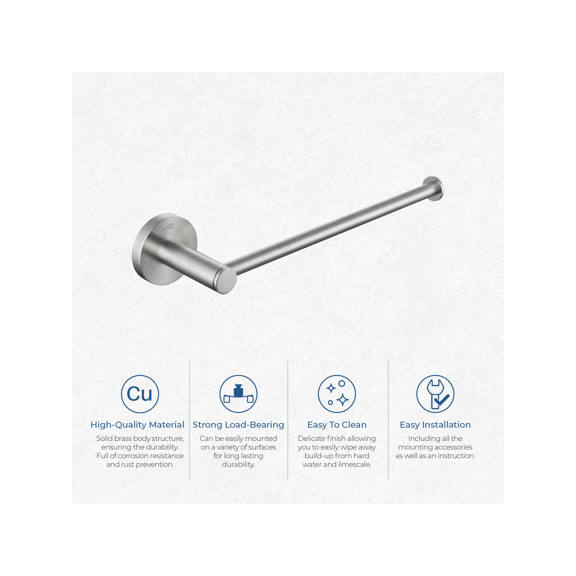 Circular 10'' Towel Bar, Brush Nickel