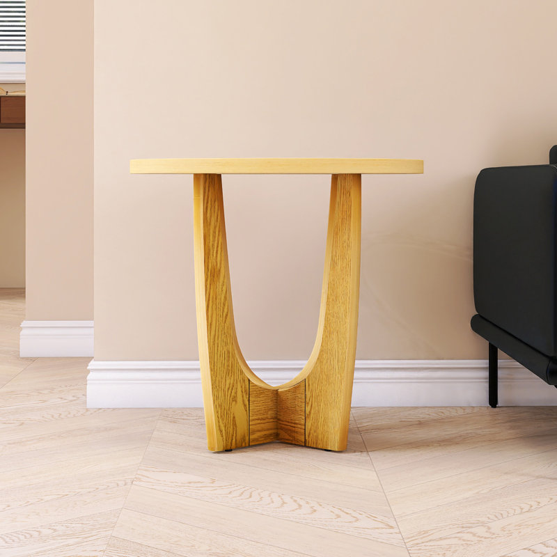Table basse ronde pour le salon,  Chêne, H 24 po x l 25 po x P 25 po