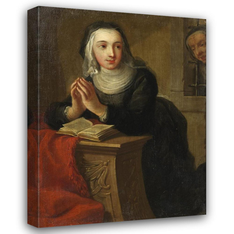 "Nonne agenouillée" par Martin Van Meytens - Toile tendue avec châssis, H 18 po x l 14 po