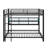 Metal Queen Over Queen Bunk Bed With Storage Cabinets And LED