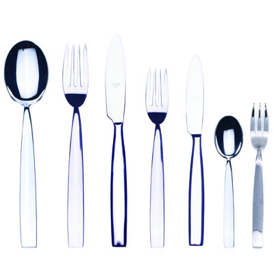 Mediterranea Flatware Set with Cake Fork - 30 Pieces Knives Hollow Handle - Stainless Steel