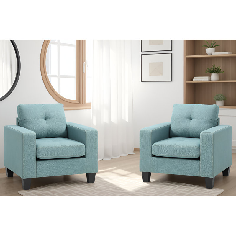 Ensemble de 2 fauteuils club Swansea, Bleu sarcelle