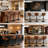 Double-Layer Upholstered Adjustable Swivel Bar Stools with Ergonomic Back (Set of 2)-2069916371-2069916368