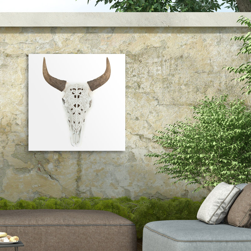 Marcus Jules, toile de crâne sculptée pour l'extérieur, H 35 po x l 35 po