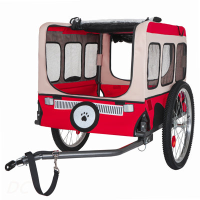 Large Folding Bike Trailer for Dogs - 20×2 1/8 Inches Wheels, Heavy-Duty Steel Frame, Spacious Design, All-Terrain Cycling, Jogging & Camping Adventure