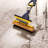 Sponge Mop Home Commercial Use Tile Floor Bathroom Garage Cleaning With Squeegee And Easily Dry Wringing,(Yellow)