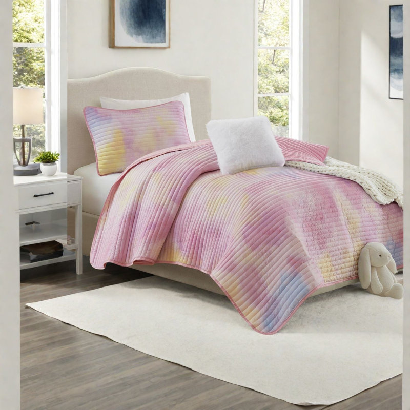 Ensembles de literie en microfibre douce pour lit simple TG, teinture rose moderne pour la maison