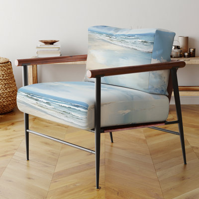 Chaise d'appoint rembourrée Coastal Beach Minimal Scenery II