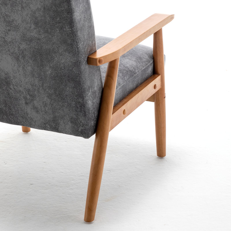 Fauteuil de style moderne Mid-Century de 25,38 po de largeur, gris, Gris