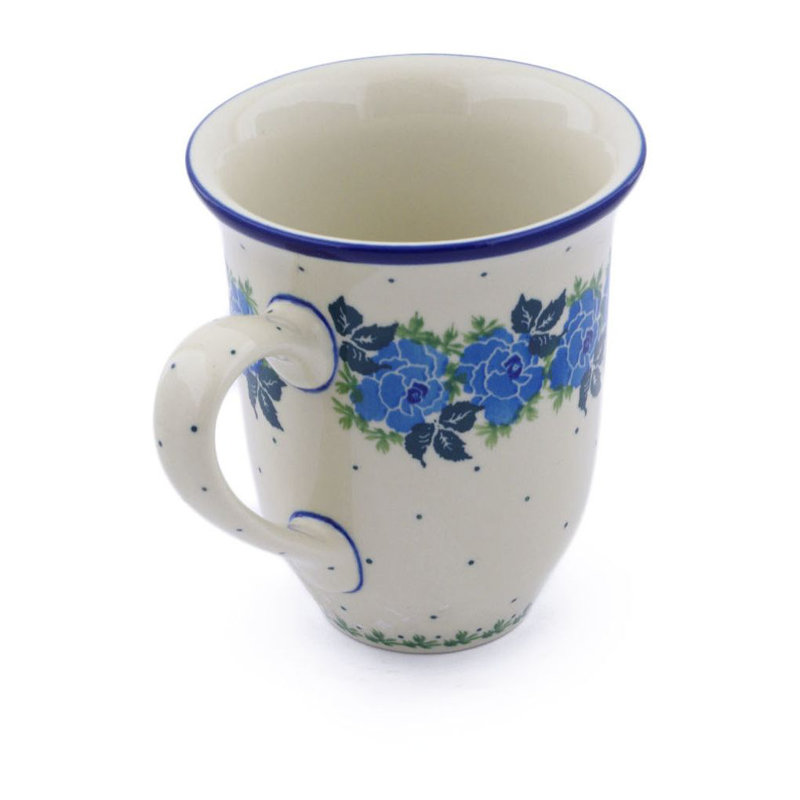 17 oz. Grande tasse en grès - rose bleue