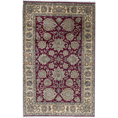 Tapis rouge et or de haute qualité noué à la main Trinity