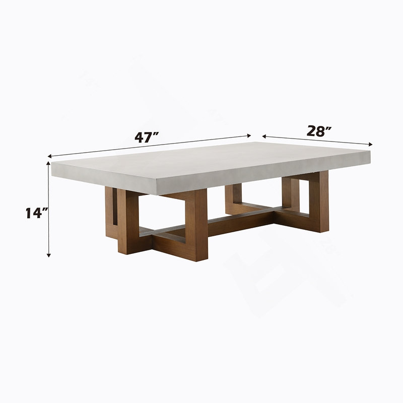 Table basse en faux béton et plateau en finition keven