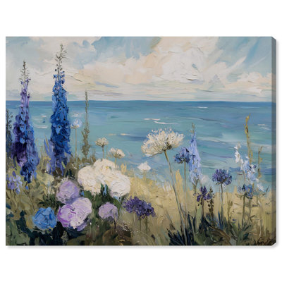 Seafoam Wildflower Dream I Canvas Print Vintage Coastal Art by Art Remedy, Gallery Wrapped, 20 x 16