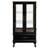 2 Door Wine Display Curio Cabinet With Integrated Lighting, Adjustable Shelves, Black Finish And Mirrored Back - Multifunctional Home Piece Lighting System, Finish, Hidden Drawer Decorate Your