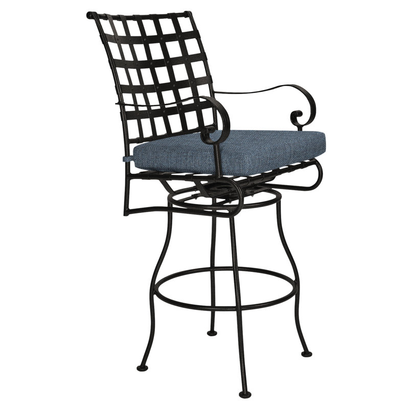 Classico-W Outdoor Swivel Bar Stool, Carbon Black, Harris Stone