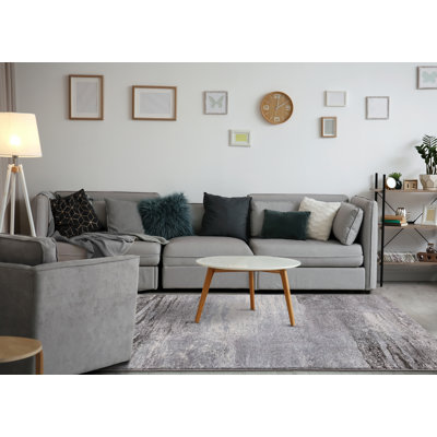 Menoher Neutral Modern Blue Gray Area Rug