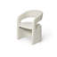 46.5cm H Boucle Upholstered Low Back Armchair in White