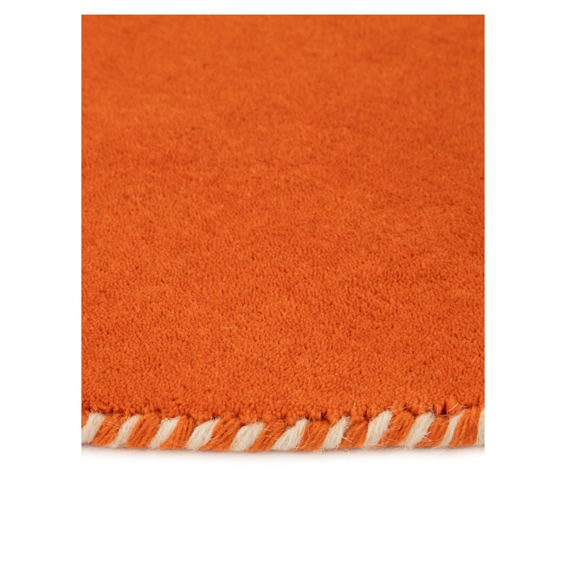 Solid Colour Wool Hand Woven Area Rug, Multi-coloured, Approx. 60cm