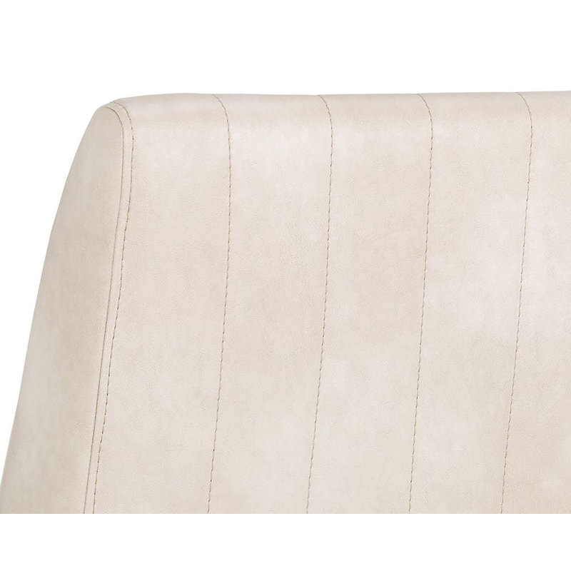 Chaise d'appoint rembourrée en similicuir H 20 po Hubner - Crème, Tissu performance natté crème