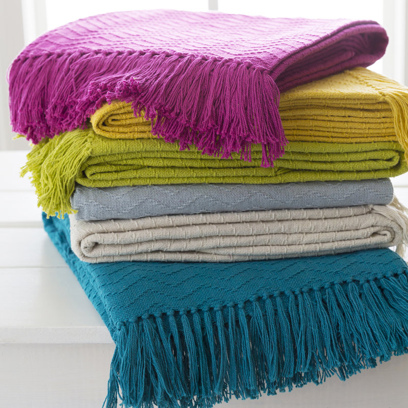 Embroidered Throw Blanket, Pink