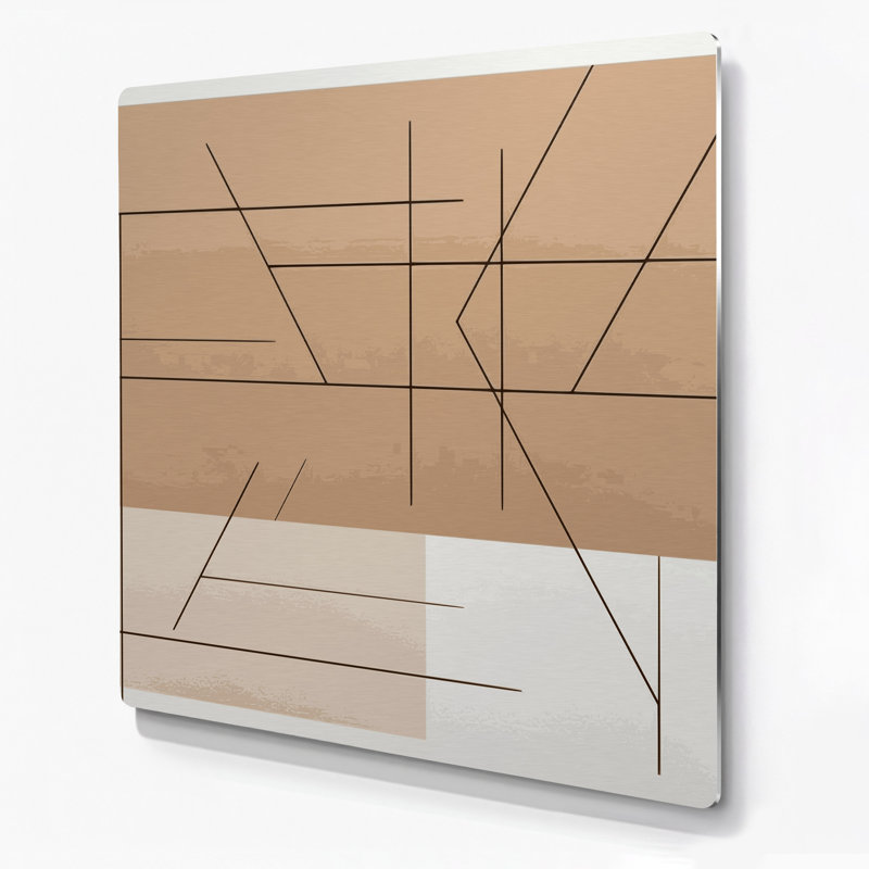 Minimalisme 30, art mural en métal brun, 8" H x 8" W