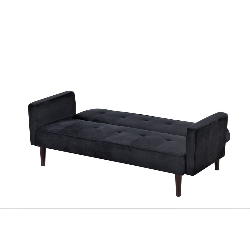 The 72'' wide Regal Mid-Century Convertible Sofa, Black