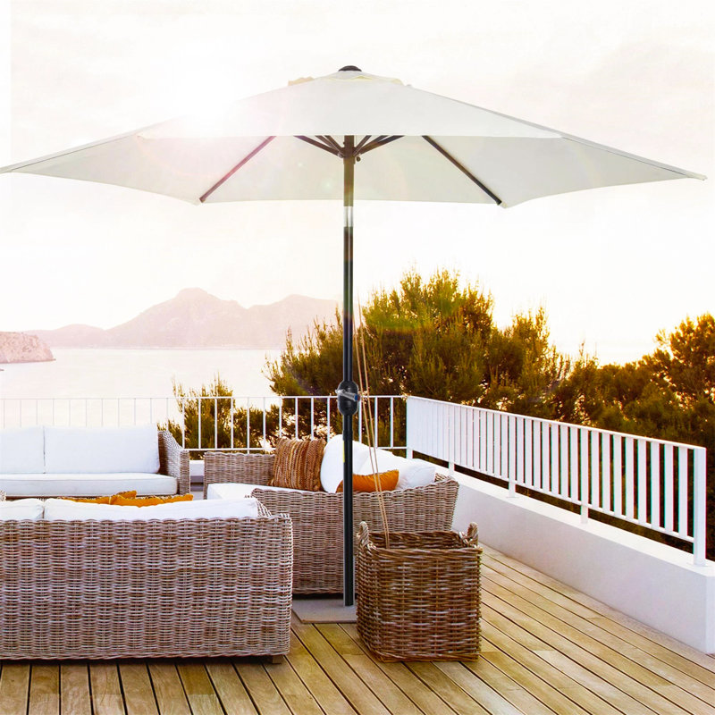 Brisamar 270cm Tilt Market Parasol, White