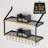 2-Tier 34 Inch Wall Mount Pot Rack 132lbs Heavy Duty With 20 Sturdy Hooks Matte Black