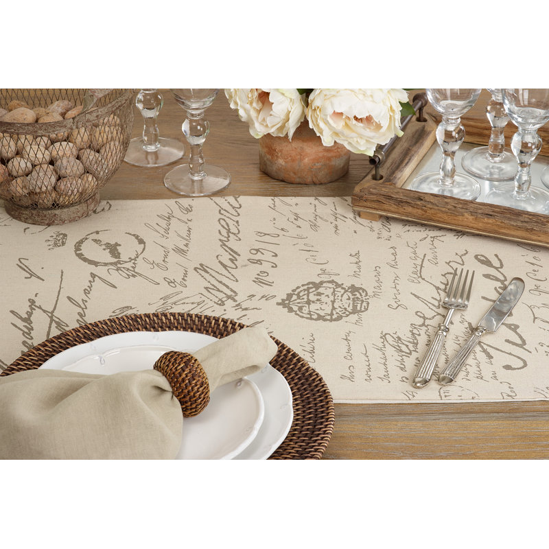 Noren Printed Scribed Table Runner, 72" x 16"
