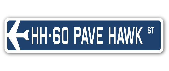 Plaque de rue en aluminium Balch HH-60 Pave Hawk Air Force, H 8 po x l 36 po x P 1 po