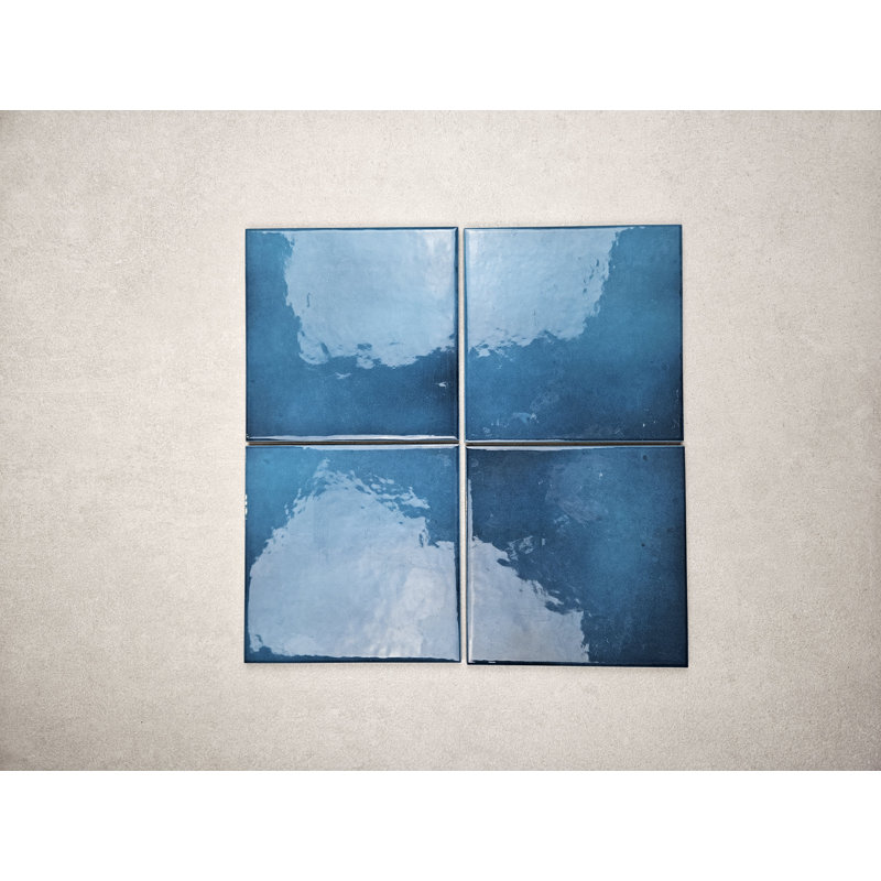 Carreau poli glacier turquoise 6 x 6