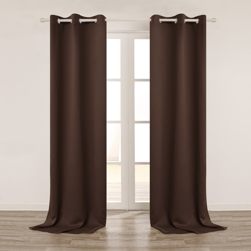 Lionel Room Darkening Curtain Single Panel, Chocolate, 42" W x 63" L