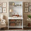 Armoire de cuisine compacte de 69 po de hauteur, buffet en panneau de fibres à densité moyenne de qualité P2 avec huche et poste de travail pliable, armoire de rangement multifonctionnelle avec tablette réglable et prise de courant pour la salle à manger et le salon-129606532